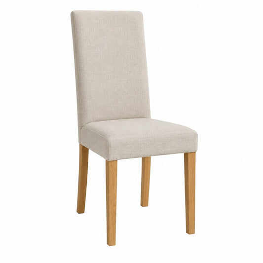 Esszimmerstuhl Polsterstuhl Beige Polyester Eiche Rechteckig 45 x 57 x 101 cm