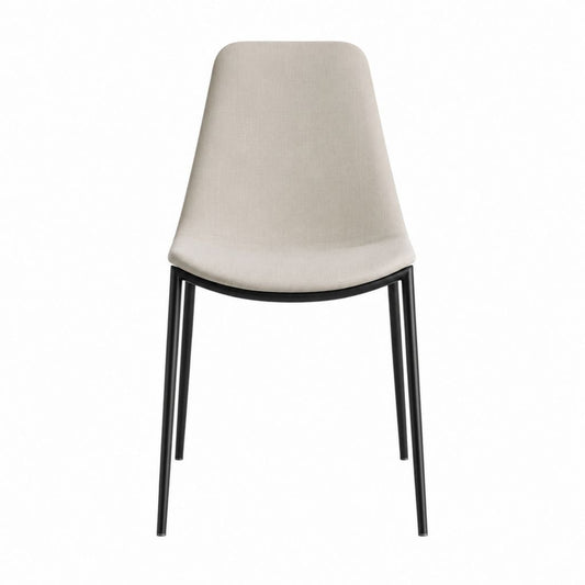 Esszimmerstuhl Beige mit Polyesterbezug und Stahlgestell 46 x 55 x 82 cm