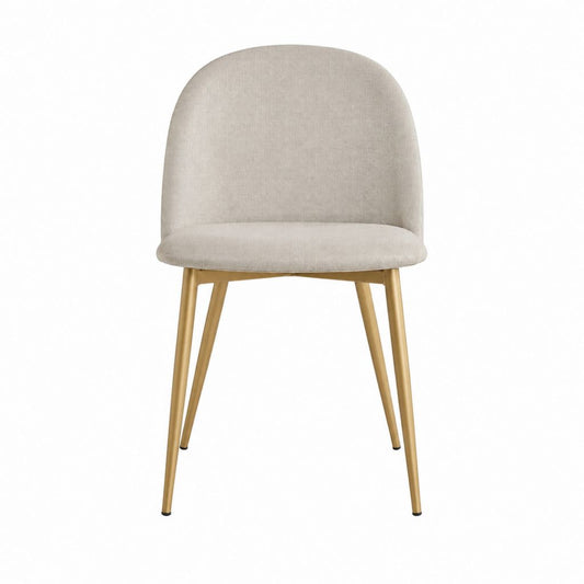 Esszimmerstuhl Beige mit Polyesterbezug und Stahlgestell 48 x 55 x 84 cm