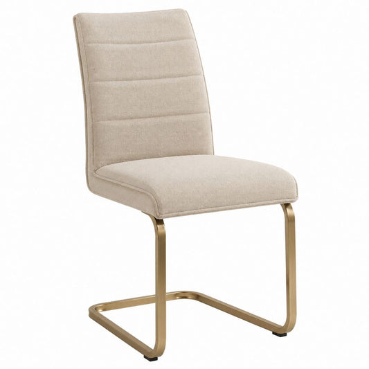 Freischwinger Esszimmerstuhl Beige Polyester Stahl 44 x 60 x 99 cm