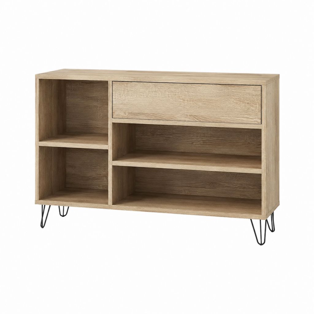 Schuhschrank mit Schublade Eichenoptik aus melaminharzbeschichteter Spanplatte rechteckig 100 x 35 x 75 cm