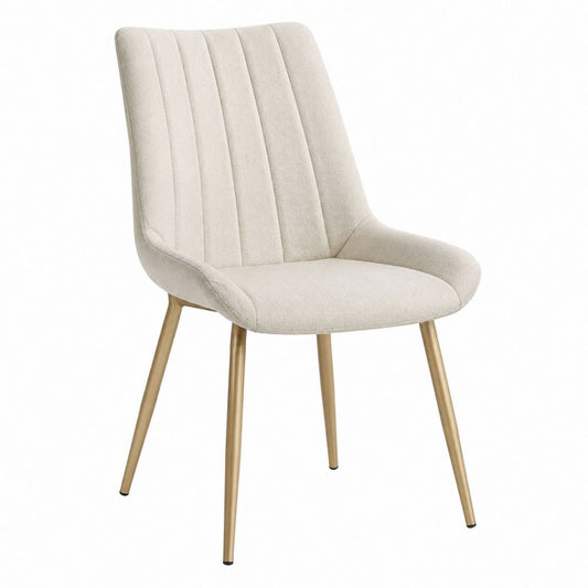Esszimmerstuhl Beige mit Polyesterbezug und Stahlbeinen 58 x 62 x 88 cm